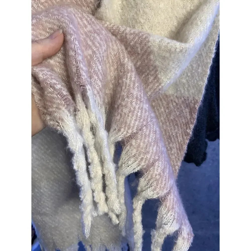 NWT Gentle Fawn Scarf, Pink Cream White, Womens One Size, Shawl Wrap Fringe Boho